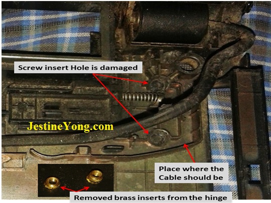 broken hinges in dell laptop