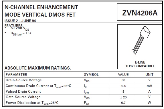 zvn4206a datasheet