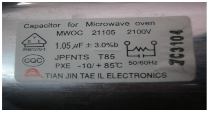 bad microwave oven capacitor