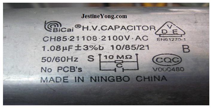 fix microwave oven capacitor