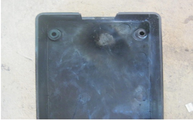 burnt power supply cover